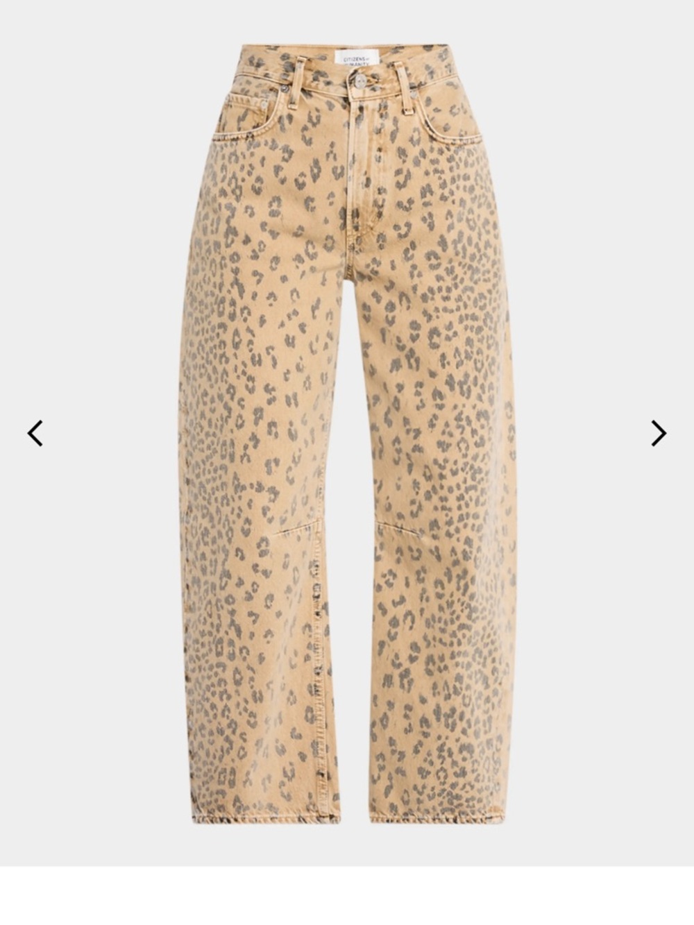 Citizens Of Humanity Beige Leopard Print Wide Leg Jeans - Picture 2 of 5